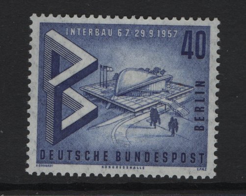 Germany  Berlin   #9N147  MNH 1957  building show  40 pf