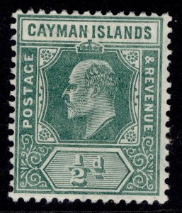 CAYMAN ISLANDS EDVII SG25, ½d green, M MINT. Cat £13.