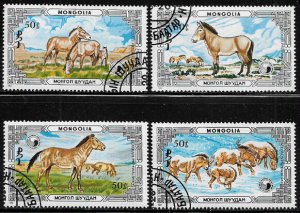 Mongolia #1535-8 Canceled Set - Przewalski's Horses