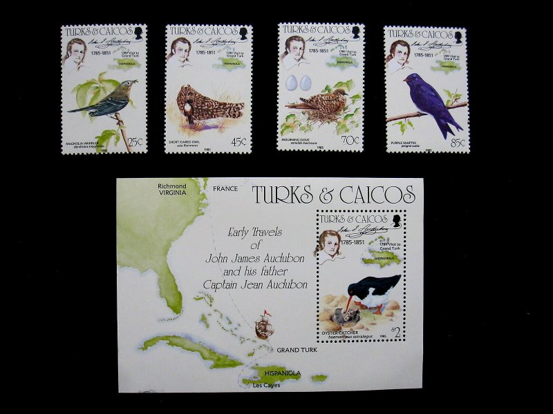 TURKS & CAICOS ISLANDS - SCOTT# 651-654,655 - CS - MNH - CAT VAL $17.50