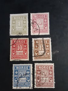 Norway #J1-J6           Used