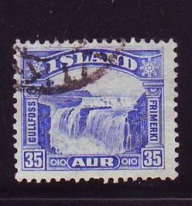 Iceland Sc 172 1931 35 a Gullfoss stamp used