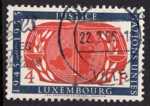 Luxembourg   #308  1955   used  U.N. anniversary  4f.