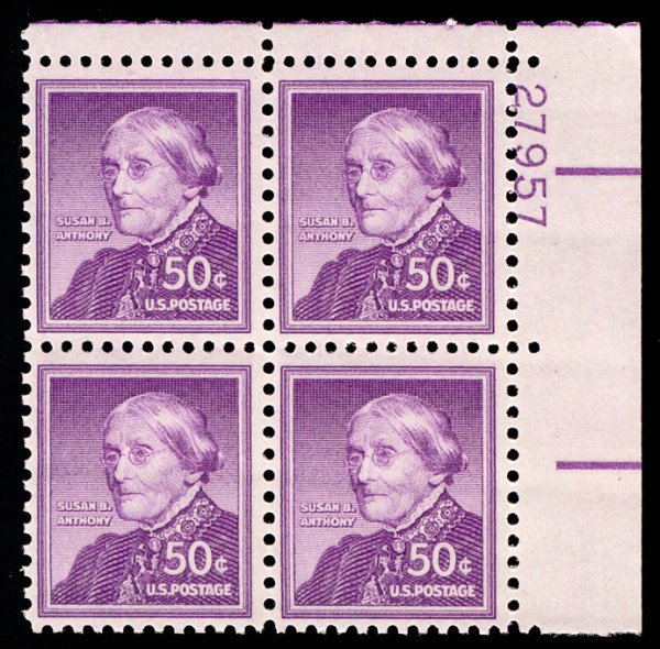 US #1051 PLATE BLOCK, SUPERB mint never hinged,  post office fresh color,  SU...