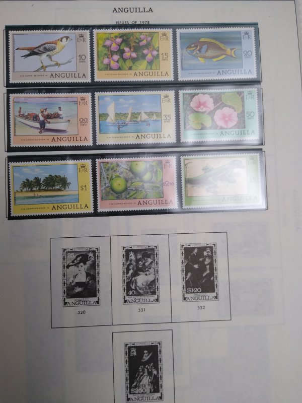 collection on pages Anguilla 1976-80 mostly complete most MNH PS: CV $115