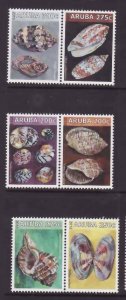 Aruba-Sc#431a-f- id5-unused NH set-Marine Life-Seashells-2013-