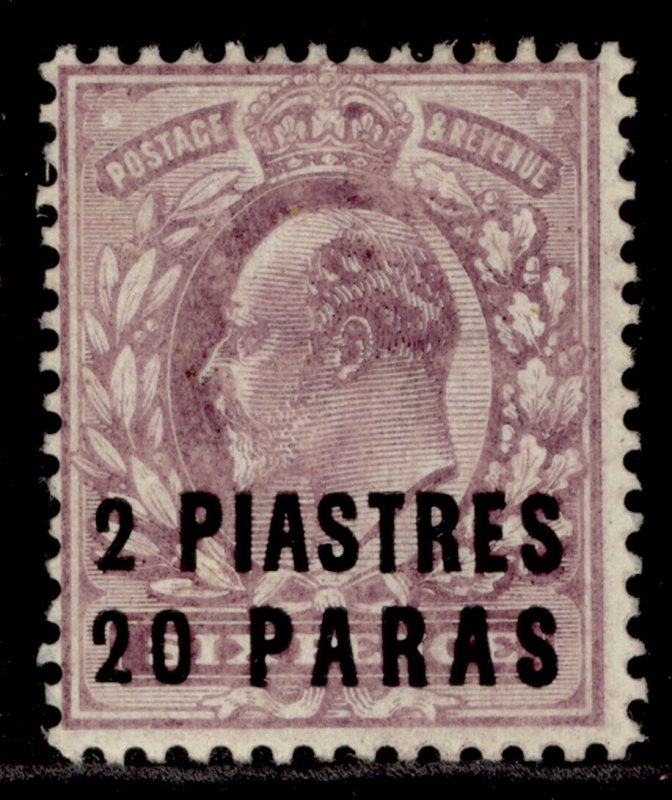 BRITISH LEVANT EDVII SG20, 2pi 20pa on 6d dull purple, M MINT. Cat £26. 