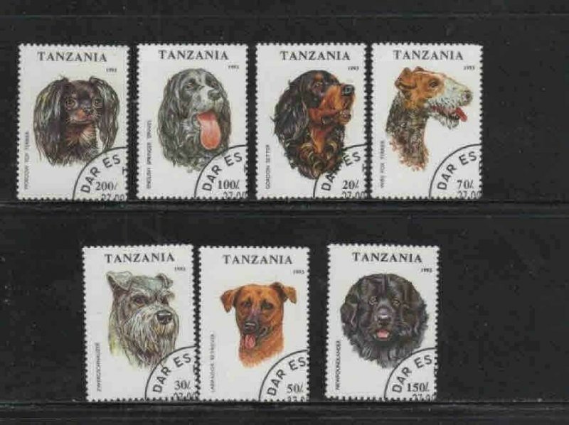 TANZANIA #1144-1150 1993 DOGS MINT VF NH O.G CTO aa