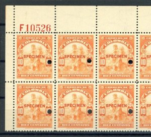 COLOMBIA Stamps 10c *GOLD MINING* (1932) ABNC F10526 SPECIMEN Block{14} MNH ZU92