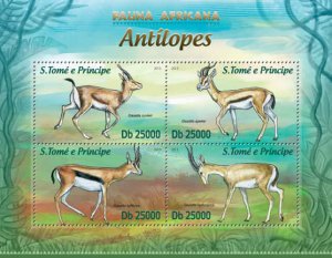 St Thomas - Antelopes - 4 Stamp Sheet - ST13206a