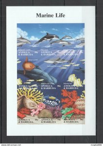 Imperforate Antigua & Barbuda Fish & Marine Life 1Kb ** Bz066