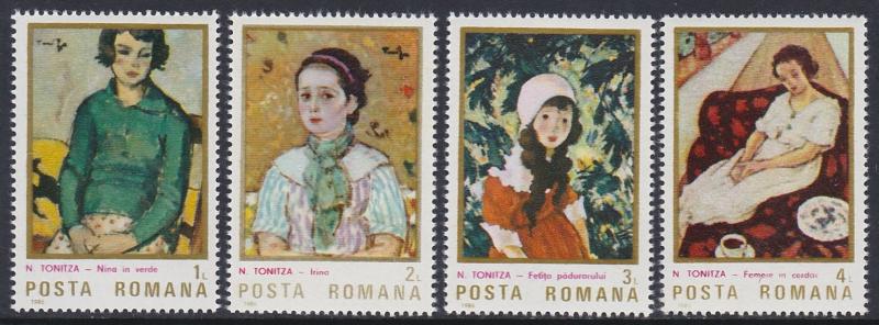Romania 1986 Paintings Scott (3353-56) MNH