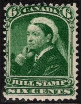 1868 Canada Van Dam #- FB43 6 Cents Queen Victoria Third Issue Bill Stamp