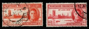 NORTHERN RHODESIA SG46/7 1946 VICTORY FINE USED