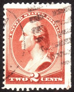 1883, US 2c, Washington, Used, with arrow, Sc 210