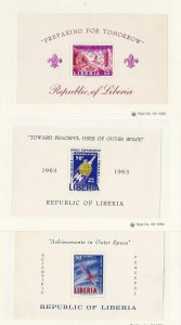 Liberia, Postage Stamp, #C152, C162, C176 Mint NH Sheets, 1967 Space, Scouts