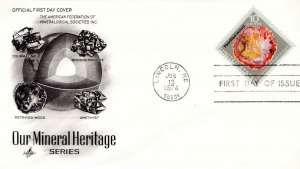 USA 1974 FDC Sc 1538 Artcraft Cachet Our Mineral Heritage First Day Cover