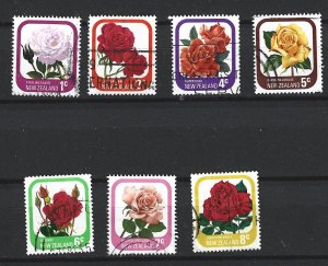 NEW ZEALAND Mini Lot of 7 Used Rose Stamps 2019 CV $1.75