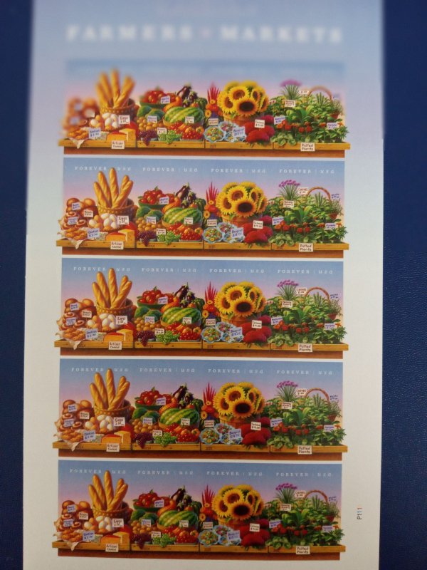 US# 4912-15, Farmers Market, Sheet of 20 4-ever stamps - PO Fresh (2014)