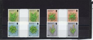 GUERNSEY 1995 FLORA/FERNS SET OF 4 GUTTER PAIRS NH