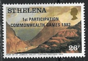 St. Helena ~ Scott # 377 ~ MNH ~ Commonwealth Games 1982 Ovpt