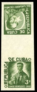 Cuba #344-345P, 1937 Chile and Colombia, 3c Henriquez and Santander, imperf. ...