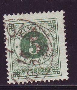 Sweden Sc 19 1872 5 ore numeral of value stamp used