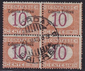 1903 ERITREA, Tax Marker No. 2 USED QUARTER WITH CENTRAL CANCELLATION 'A...