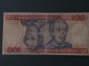 ​BRAZIL-1991-CENTRAL BANK-$100 CURZEIROS CIR-FINE WE SHIP TO WORLDWIDE