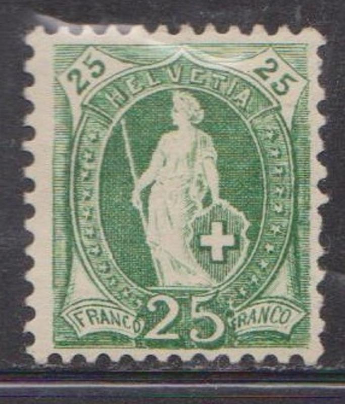 SWITZERLAND Scott # 83a - Mint Hinged  - 25 Cent Helvetia Issue #2