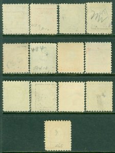 EDW1949SELL : USA 1913-15 Scott #427-40 Fine-Very Fine, Used. Clean. Catalog $89