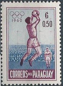 Paraguay 557 (mhr) 50c Olympics, basketball, plum & dk blue (1960)