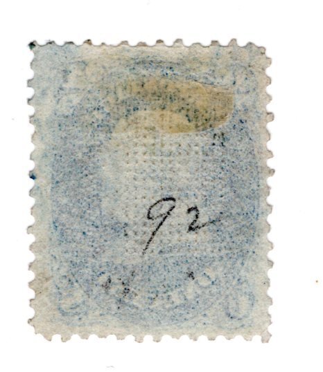 United States Scott # 92 - Used, Blue Cancel