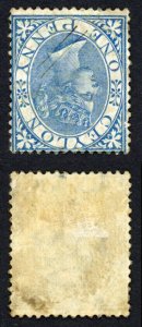 Ceylon SG61 1d Blue Perf 14 Wmk INVERTED Manuscript Cancel Cat 300 pounds