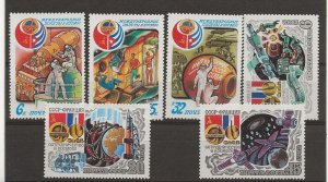 Russia 1980 Space Flights,  France etc  sg.5035-7, 5244-6  (6 stamps)  MNH