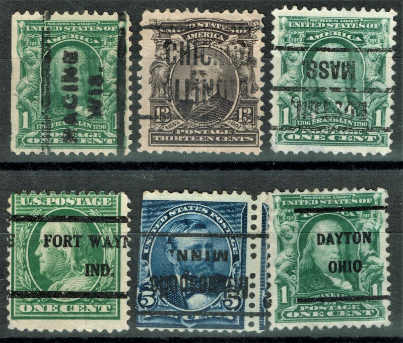 [0465] 6 classic stamps with Precancel SEE PICTURES