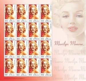 Liberia 2005 - Marilyn Monroe - Sheet of 16 stamps - Scott #2343 - MNH