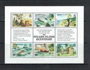 Pitcairn Islands: 1990, Bicentenary of Settlement, (3rd issue) MNH sheetlet.