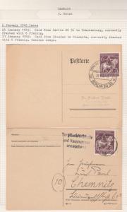 Germany - 1945 Count Anton Gunther Postal History collection on Album pages