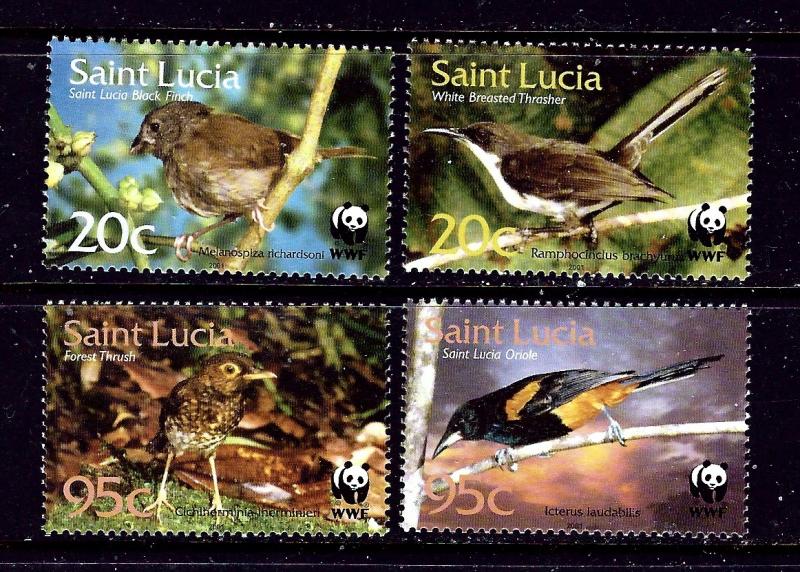 St Lucia 1132-35 MNH 2001 Birds