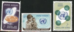 PNG Papua New Guinea Scott 206-8 MNH**1965 UN set