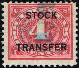 RD3 4¢ Stock Transfer Stamp (1918) Used