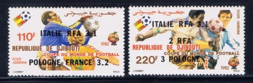 Djibouti C166-67 NH 1982 Soccer Overprint 