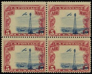 C11, Mint NH 5¢ MASSIVE Color Shift Error Block of Four - Stuart Katz