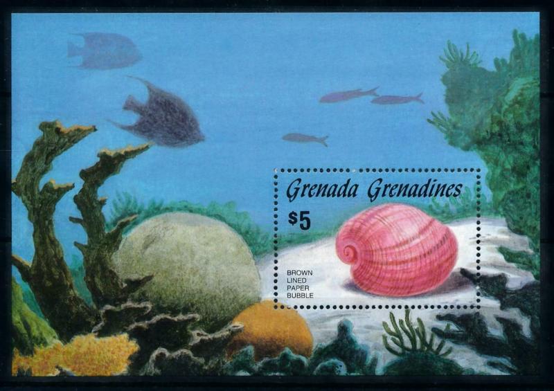 [99664] Grenada Grenadines 1986 Marine Life Sea shell Fish Souvenir Sheet MNH