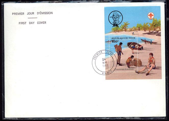 NIGER -1982 75th Anniversary World Scouting FDC