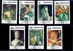 GRENADA #676-682  1975  MICHALANGELO  MINT  VF NH  O.G  CTO