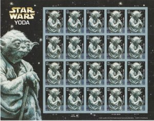 Star Wars Yoda Collectible Sheet of Twenty 41 Cent Postage Stamps Scott 4205