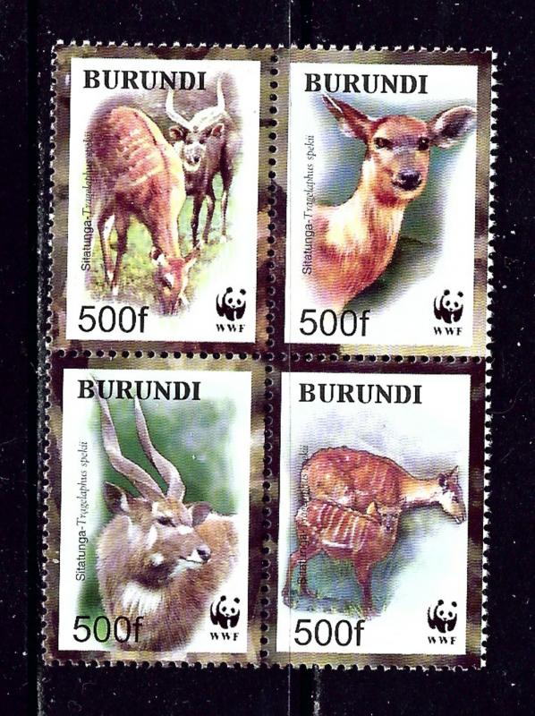 Burundi 774 MNH 2004 W.W.F. block of 4