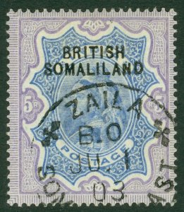 SG 13 Somaliland Protectorate 1903 5r ultramarine & violet. OVP at top. Very...